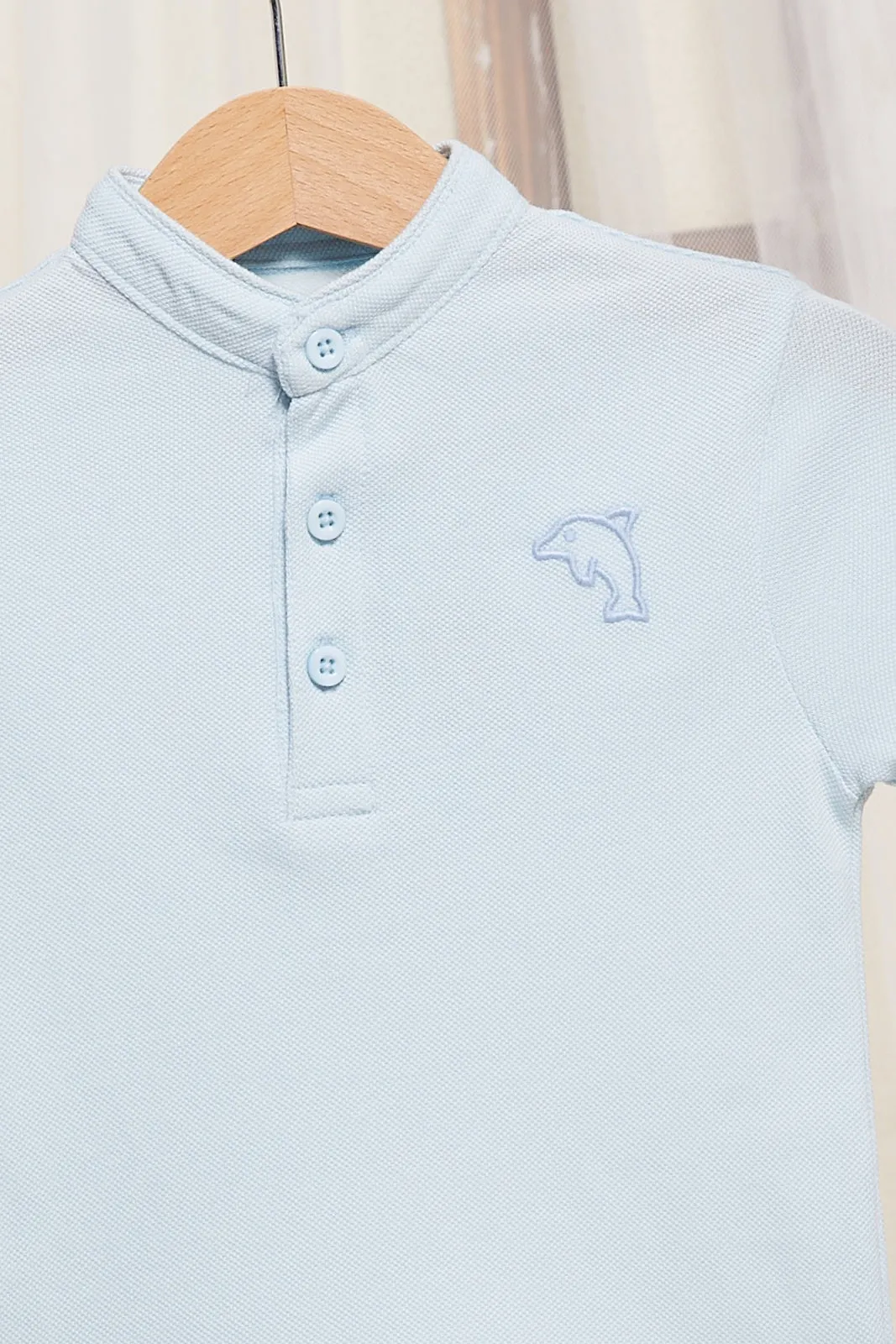 Infant Boys Blue Henley Polo Shirt