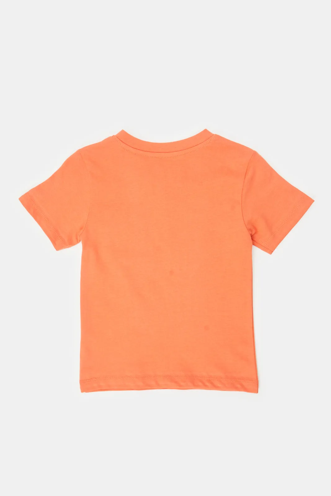 Infant Boys Orange Pocket Henley Short Sleeve T-Shirt