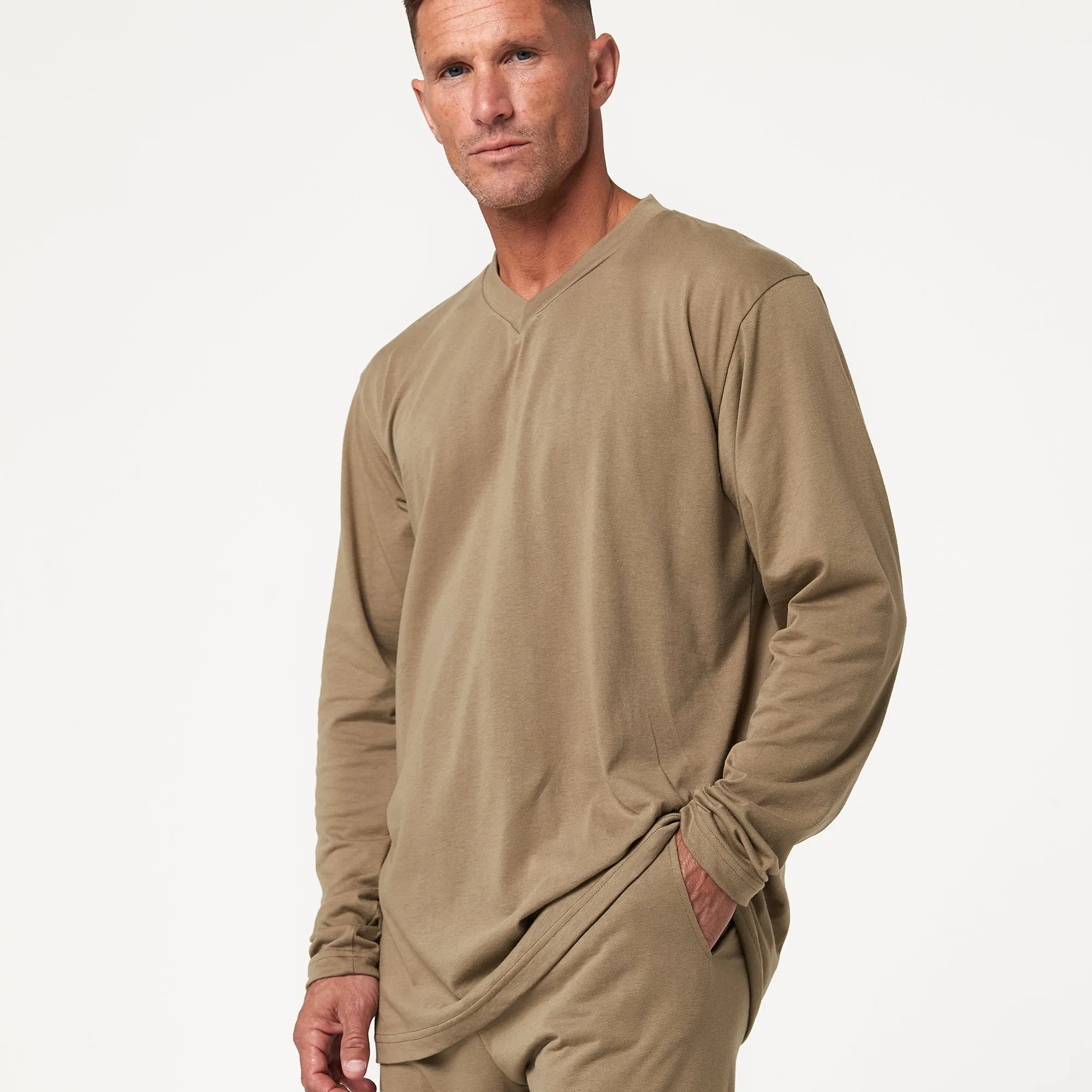 IR Sleepwear LS V Neck Shirt