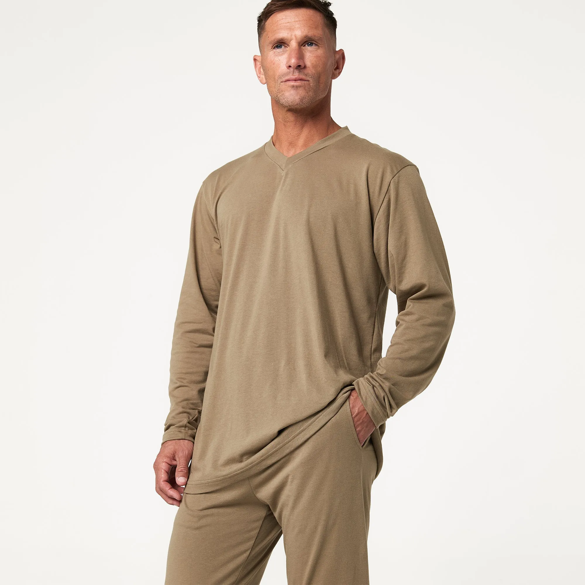 IR Sleepwear LS V Neck Shirt