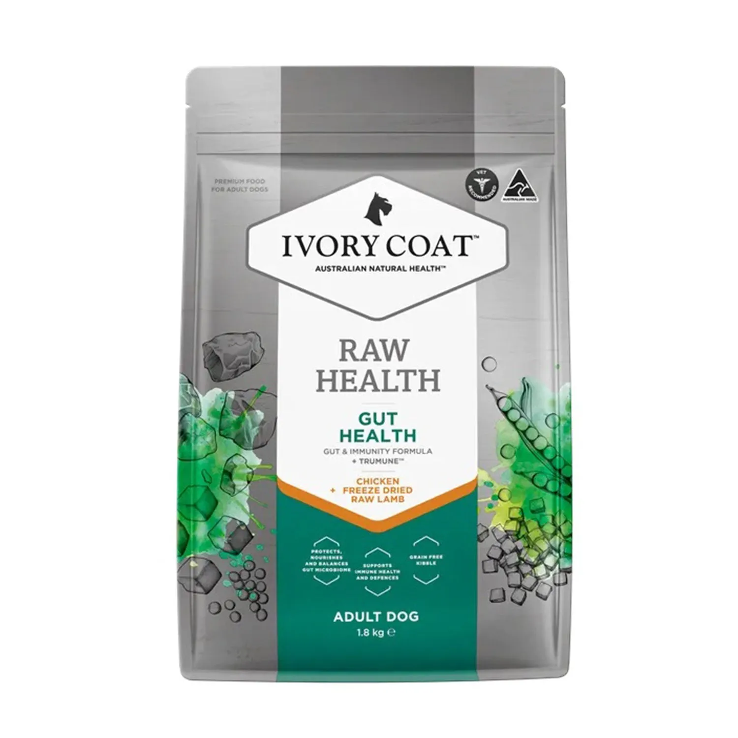 Ivory Coat Raw Health Gut Health Adult Dry Dog Food