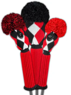 Just 4 Golf: Diamond Headcover Set - Red, Black & White