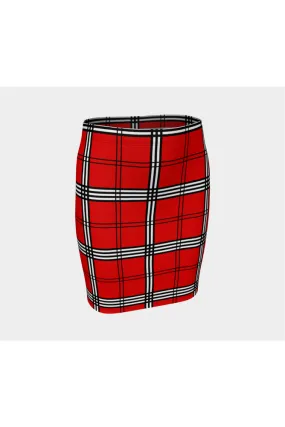 Kitty Kat Plaid Fitted Skirt