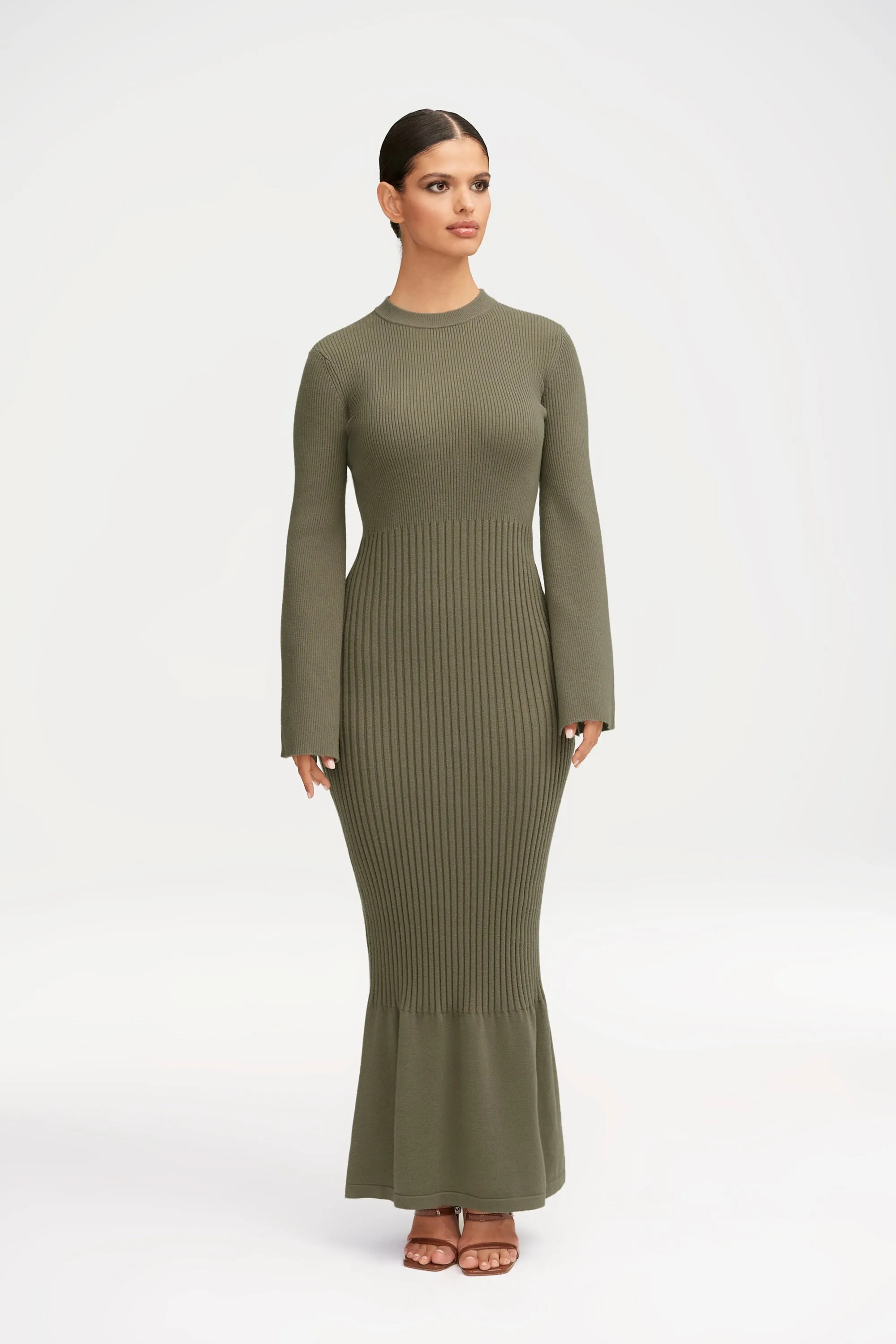 Kourtney Ribbed Knit Maxi Dress - Sage