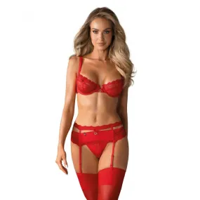 Lace Underwear Set Obsessive Heartina Red L/XL