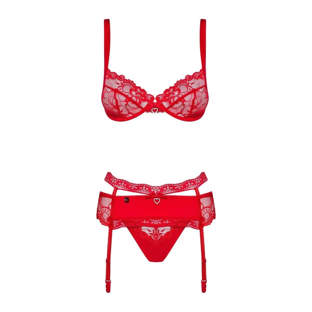 Lace Underwear Set Obsessive Heartina Red L/XL