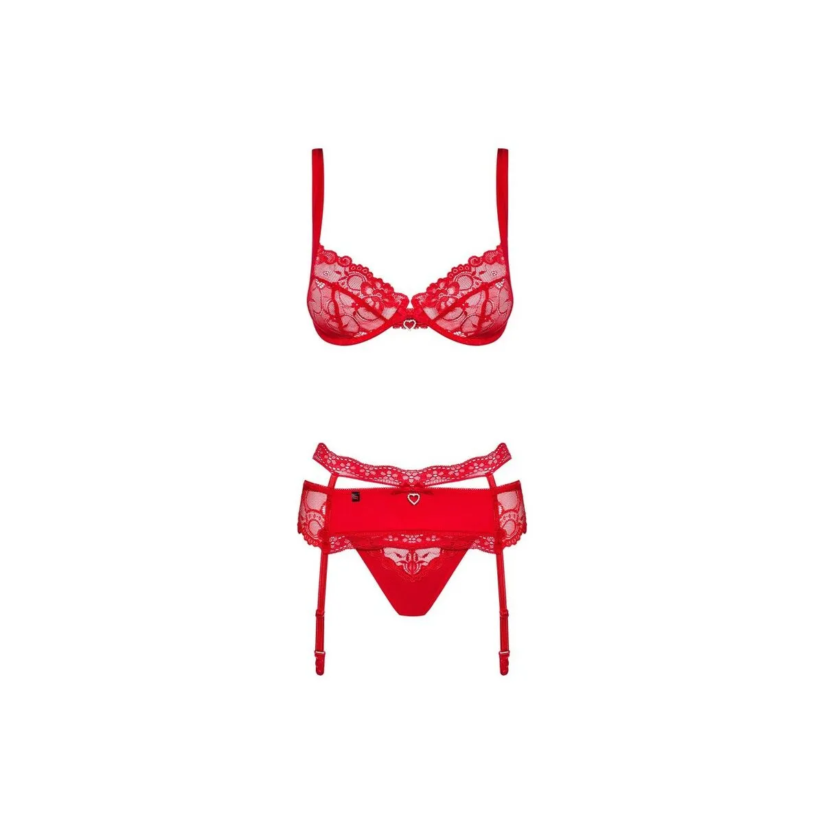 Lace Underwear Set Obsessive Heartina Red L/XL