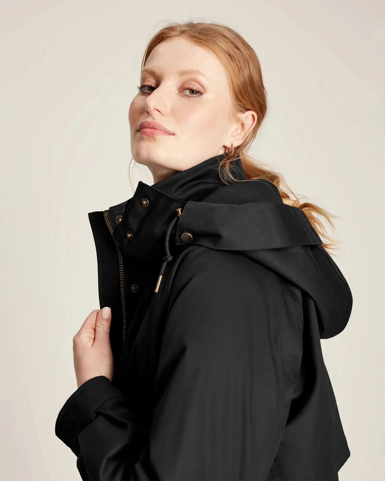 Langford Black Longline Waterproof Coat