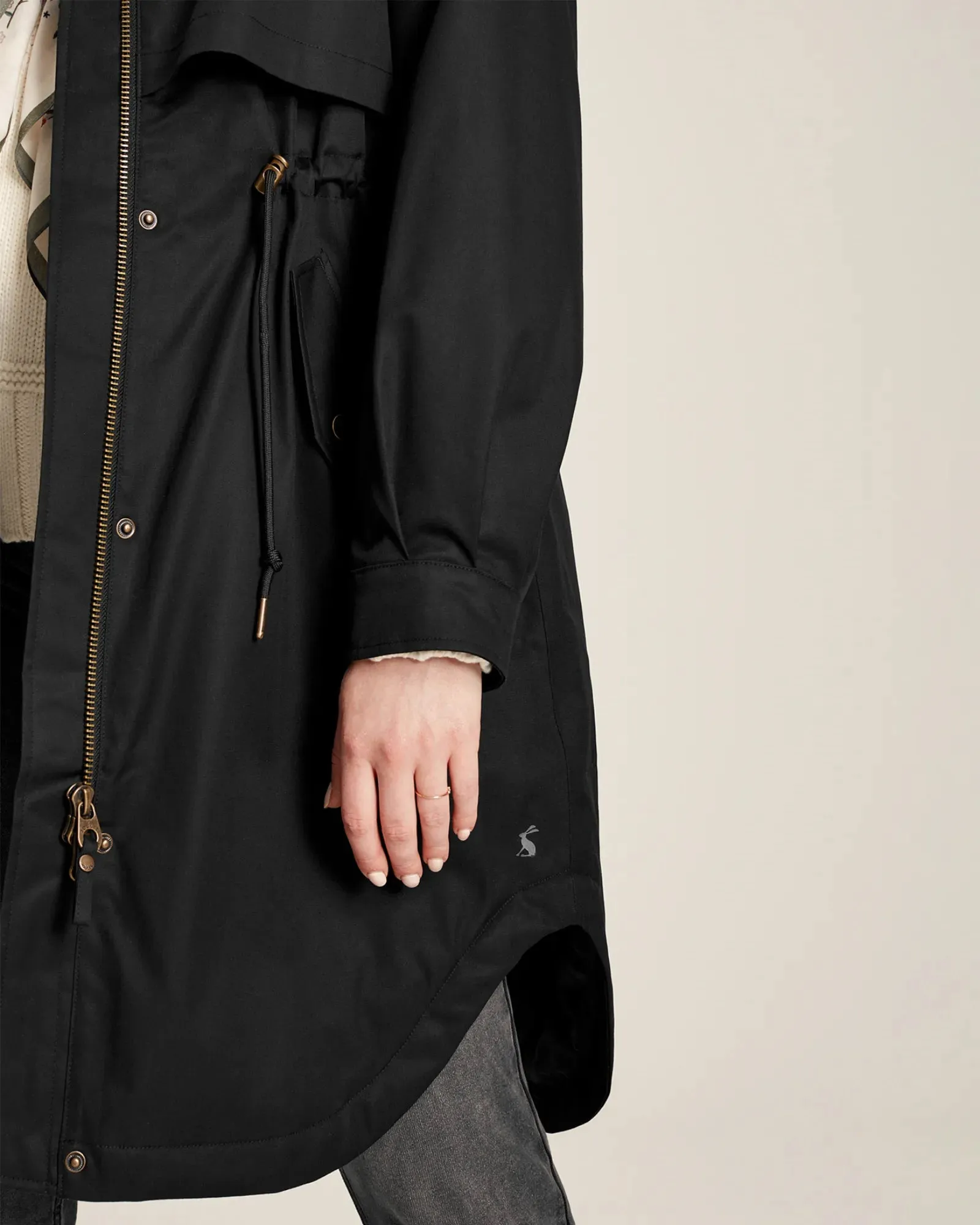 Langford Black Longline Waterproof Coat