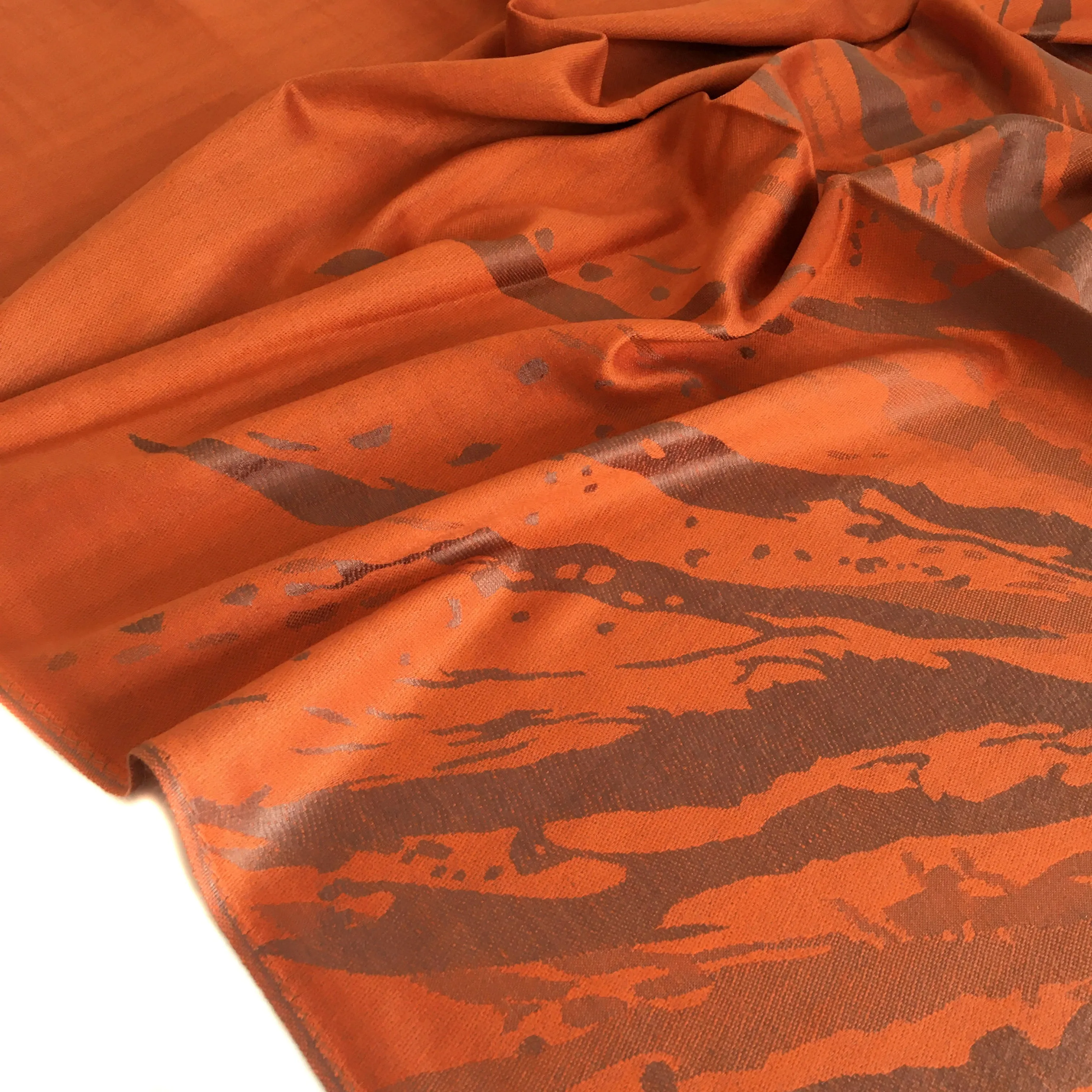 LARGE ORANGE ZEBRA PRINT REVERSIBLE PASHMINA SHAWL SCARF