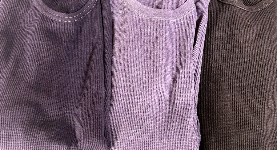 Lilac Purple Heather Baby Thermal Long Sleeve Shirt (One Piece Size S Available)