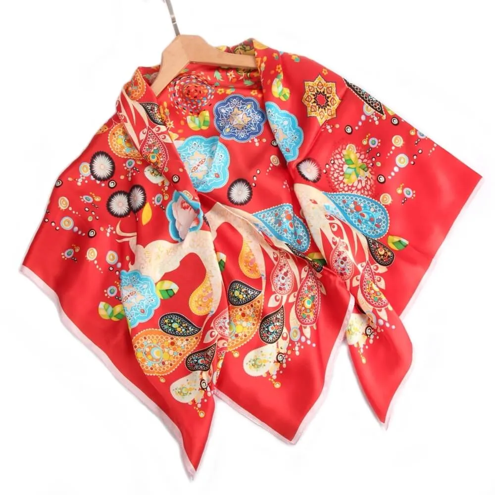 Limited Edition Extra Large Silk Scarf Red