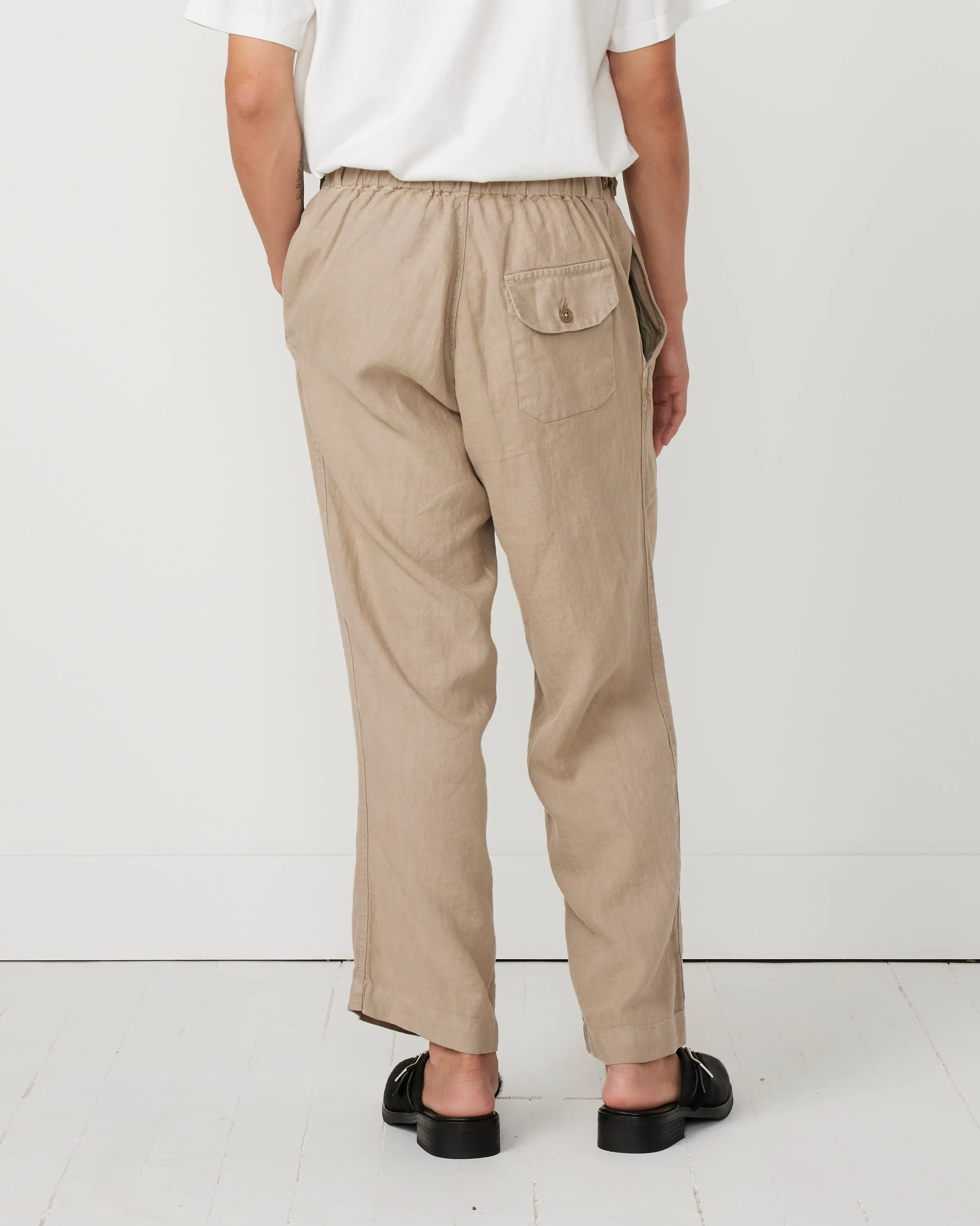 Linen Tab Trouser in Desert