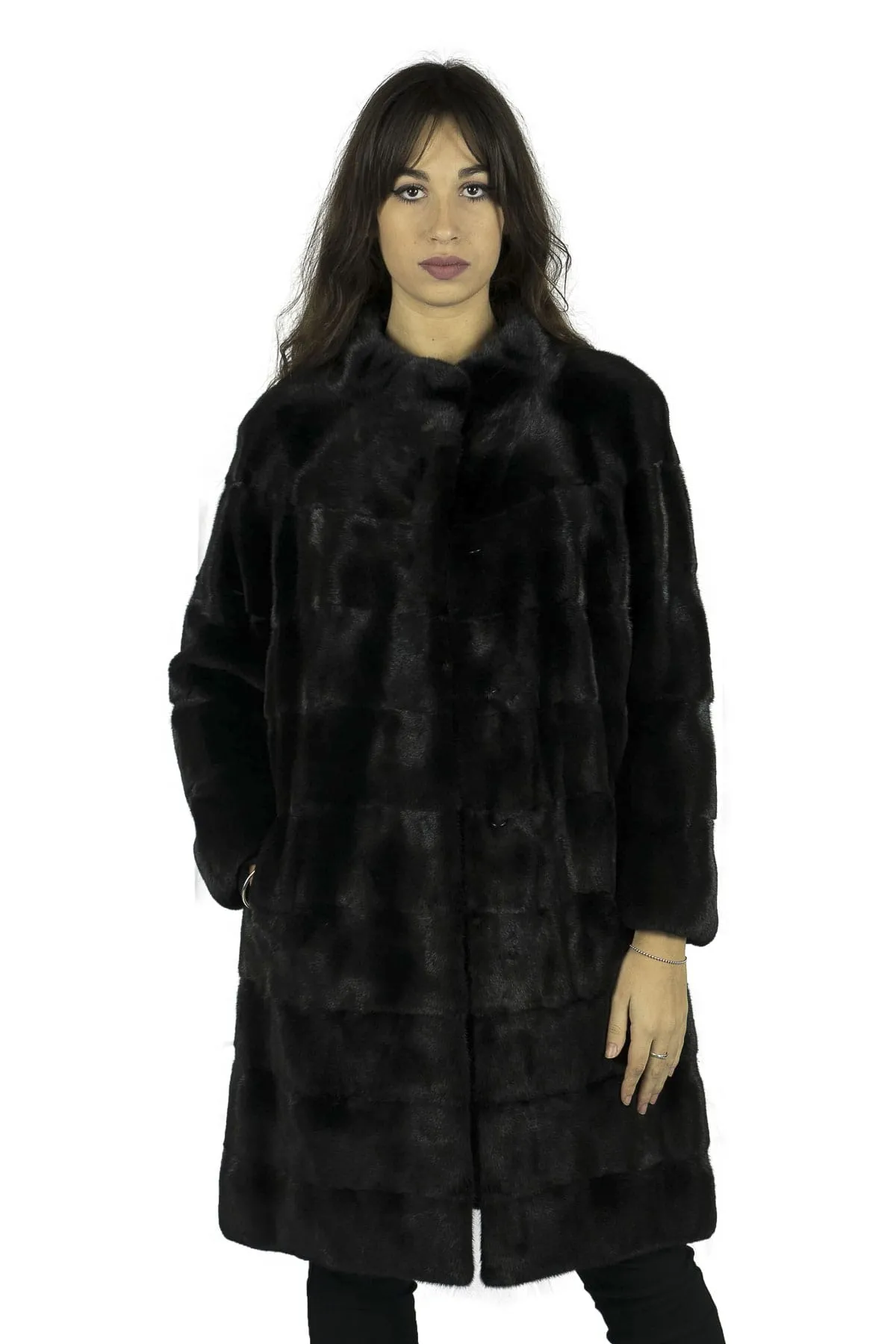 Long Coat in mink Black