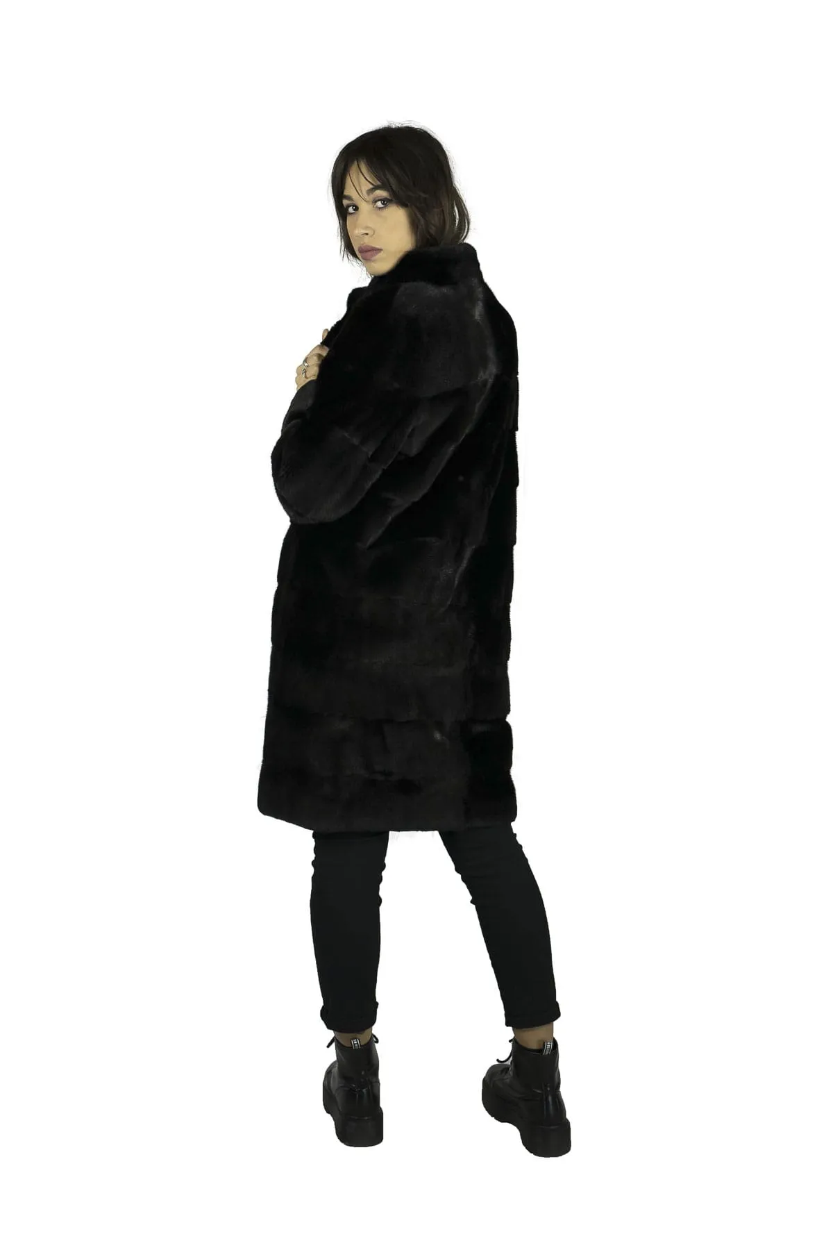 Long Coat in mink Black