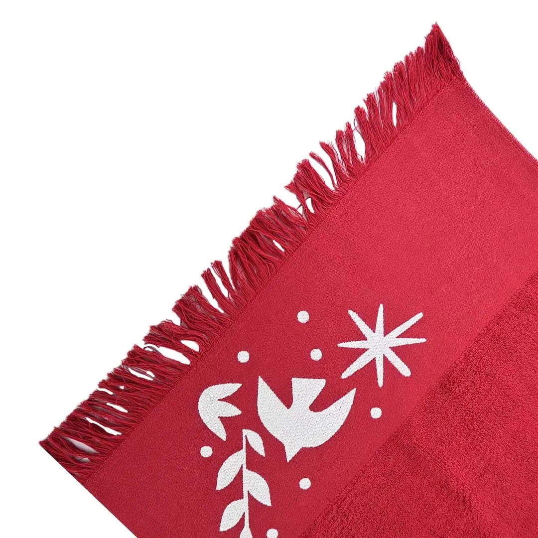 Luxury 100% Cotton Supreme Hand Towel – Red And White (30″ x 60″)1070055