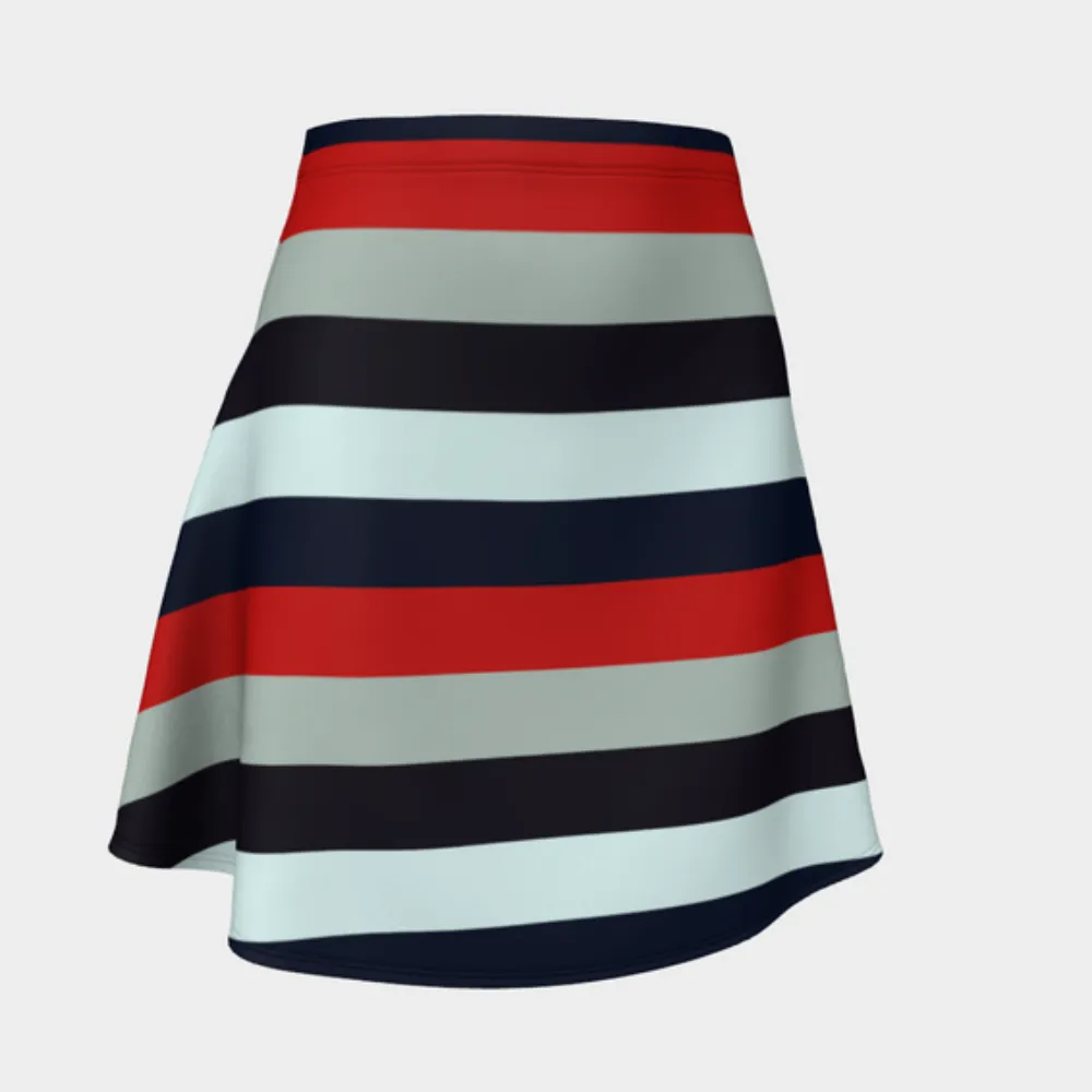 Macro Striped Flare Skirt