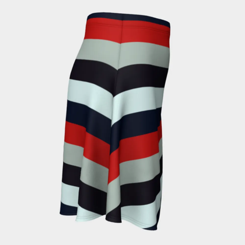 Macro Striped Flare Skirt