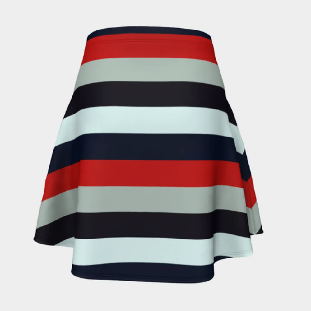 Macro Striped Flare Skirt