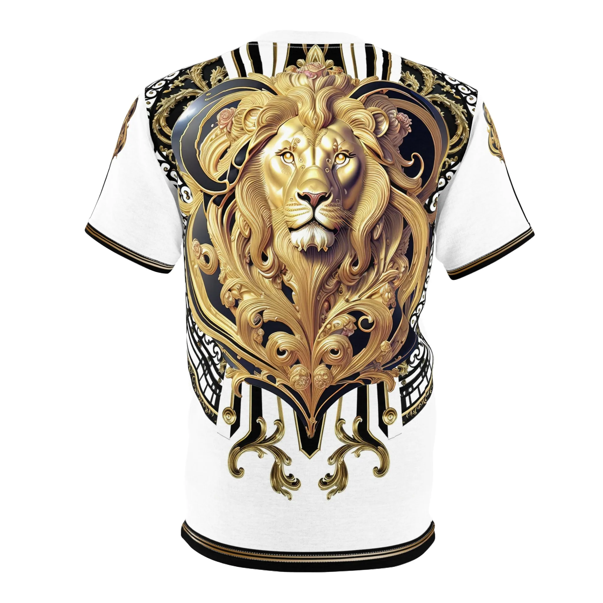 Majestic Lion T-Shirt Unisex Tee All Over Print T-Shirt Golden Lion Tee Unisex T-Shirt Baroque Lion T-Shirt