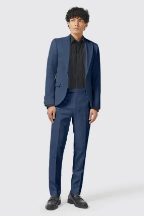 Makowski Slim Fit Navy Jacquard Suit - ARCHIVE