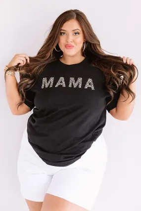 Mama Leopard Shift Tee In Black Curves