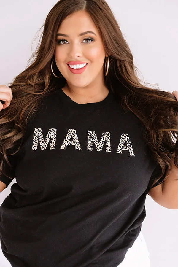 Mama Leopard Shift Tee In Black Curves