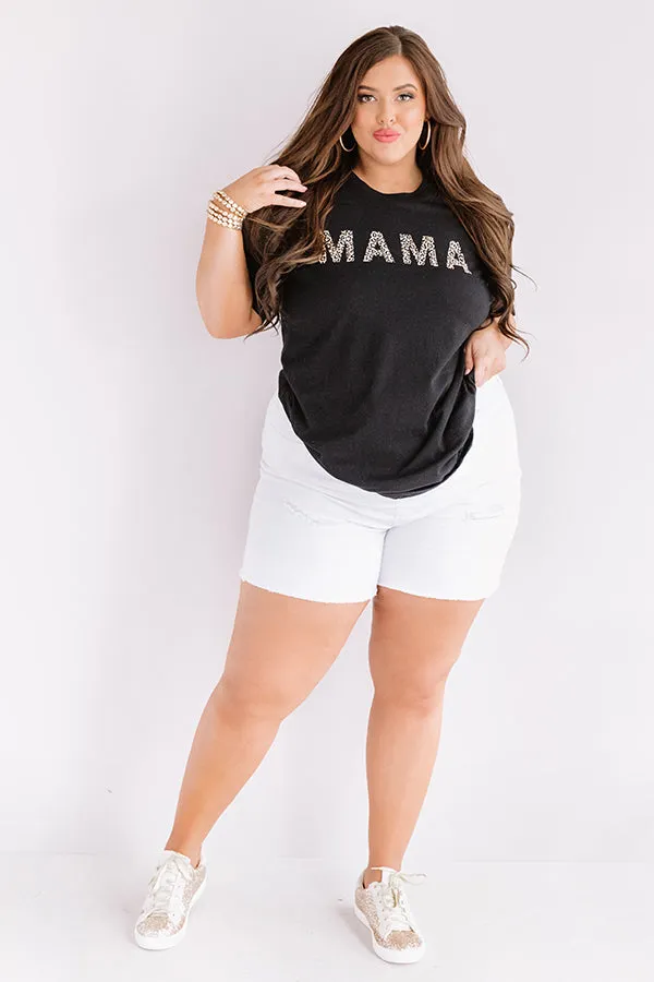 Mama Leopard Shift Tee In Black Curves