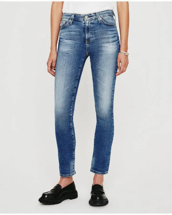 Mari High Rise Slim Straight Leg Ankle Jeans