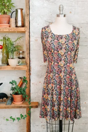 Marion - citrus paisley liberty print dress