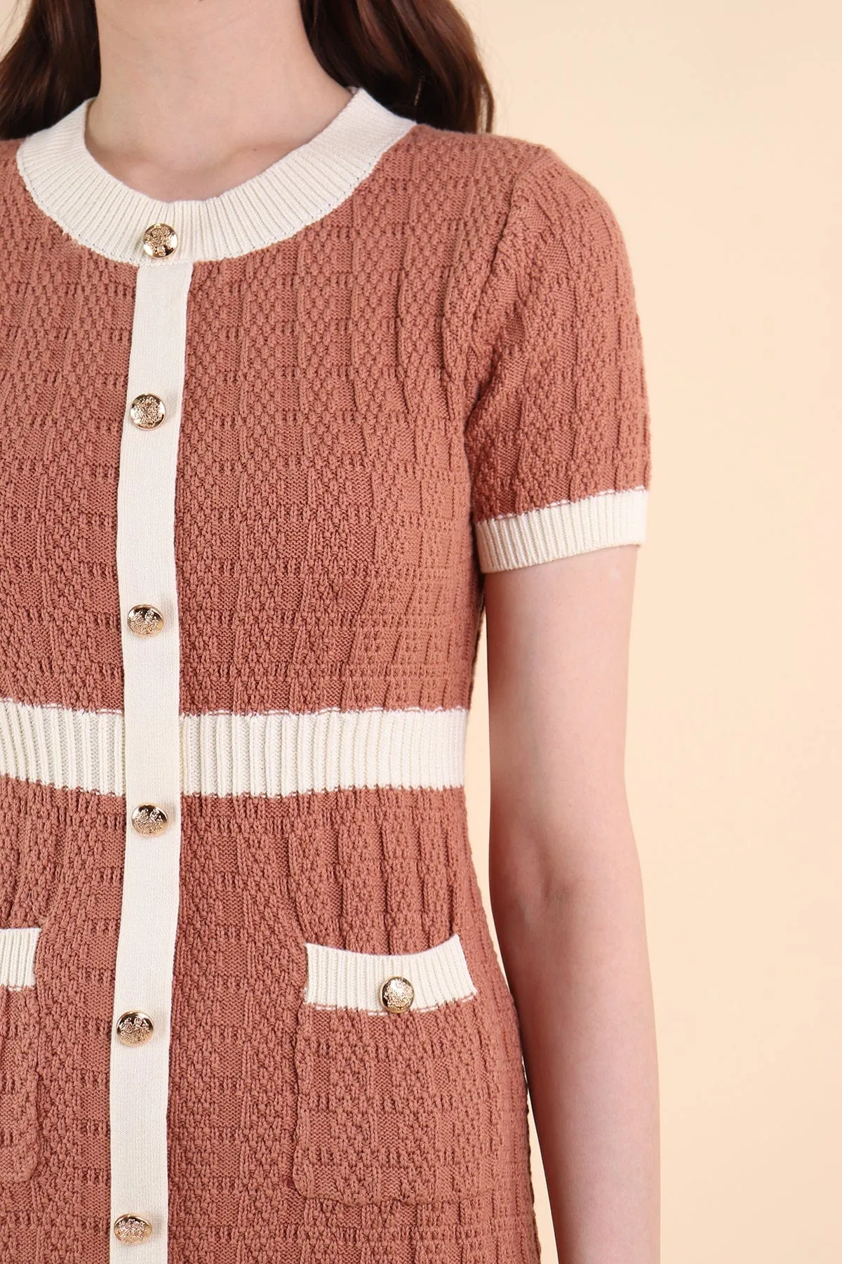 MEAGAN KNIT DRESS IN ROAST