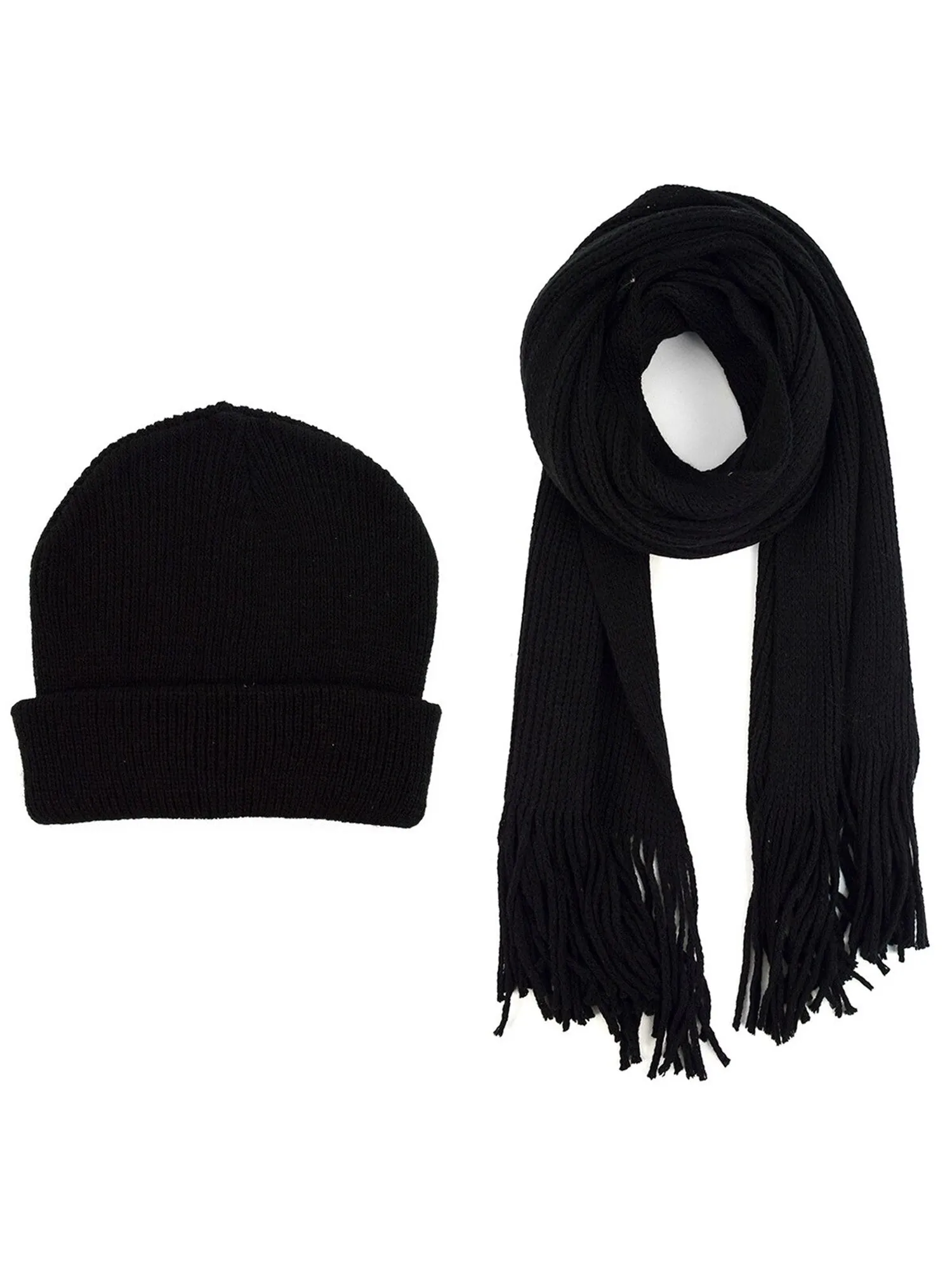 Men's Acrylic Knit Scarf and Hat Set