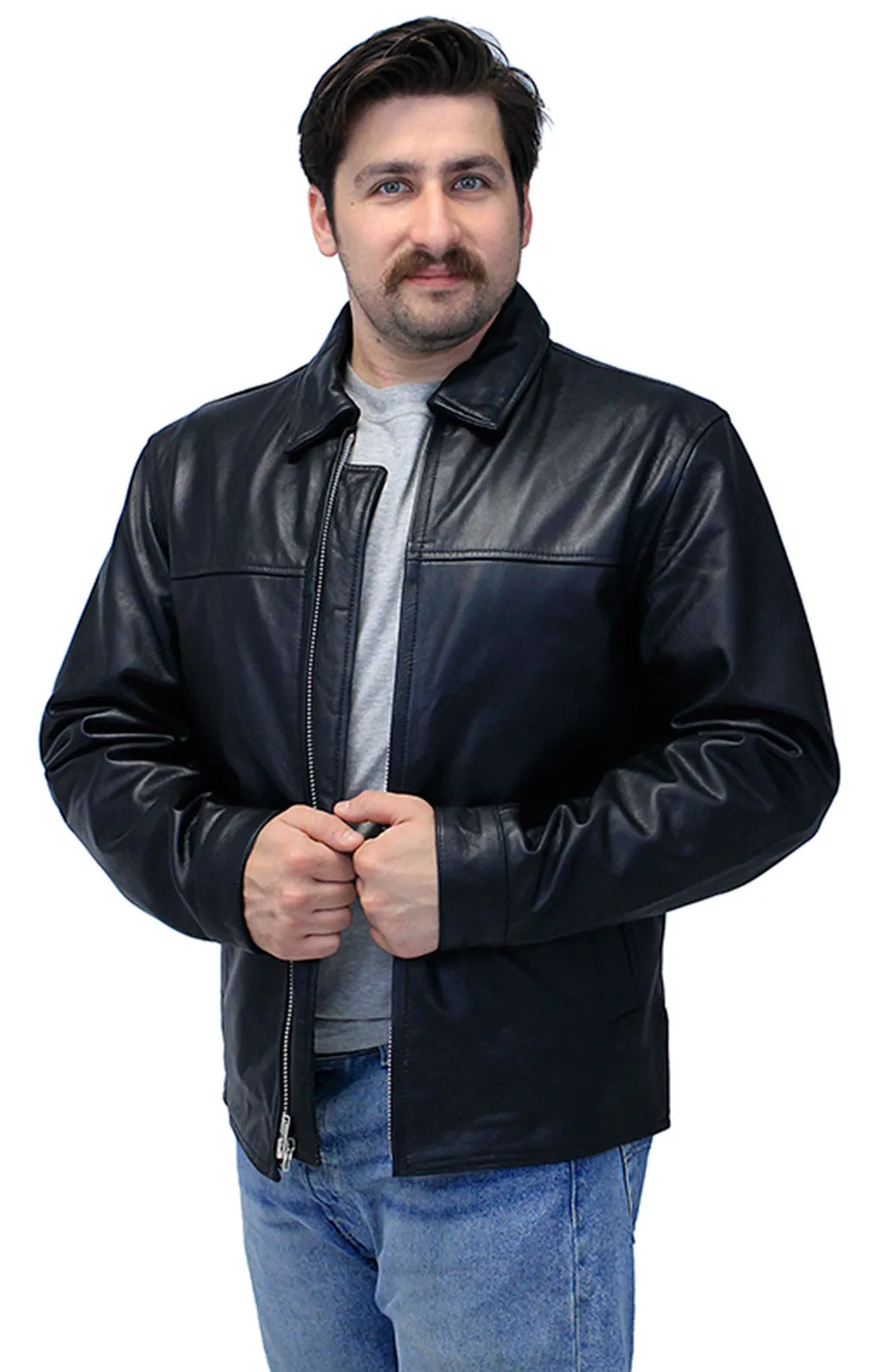 Men's Classic Black Leather Rebel Jacket #M6926GZK