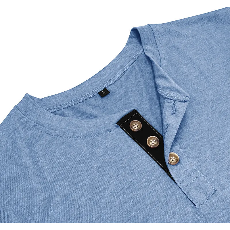 Mens Fashion Casual Henley Long Sleeve Shirts