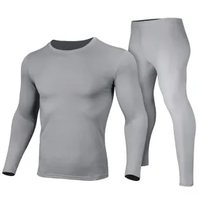 Men's Fleece Lined Thermal Underwear - Gray