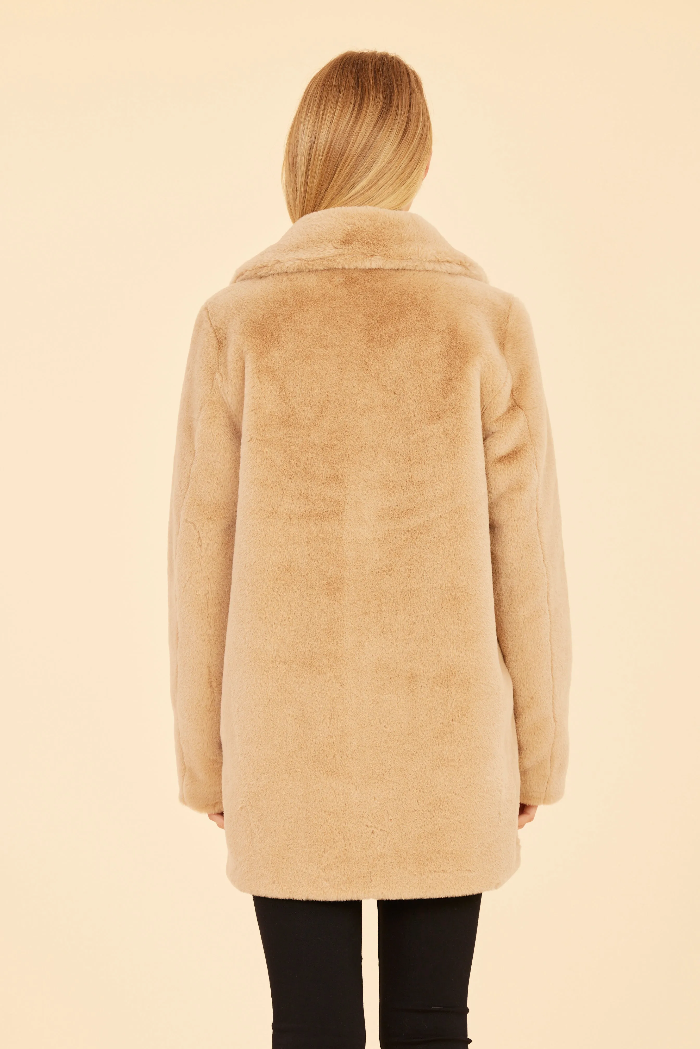 Mid Length Faux Fur Coat