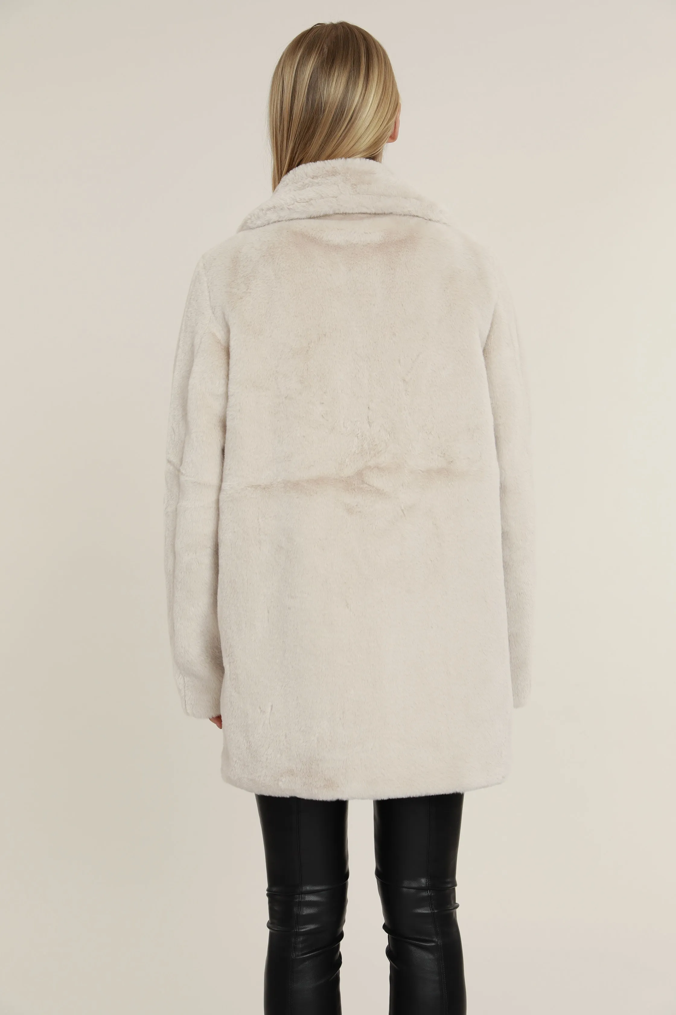 Mid Length Faux Fur Coat