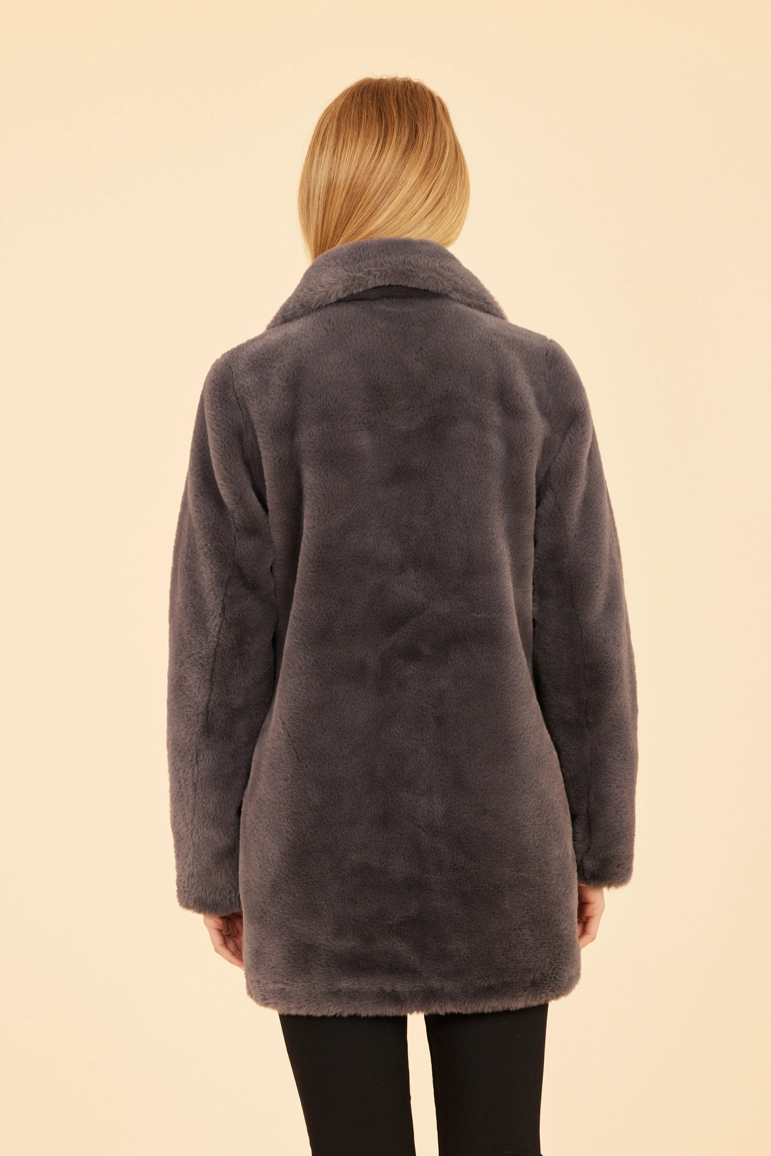 Mid Length Faux Fur Coat