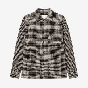 Milian Wool Houndstooth Overshirt - Light Desert Sand/Black