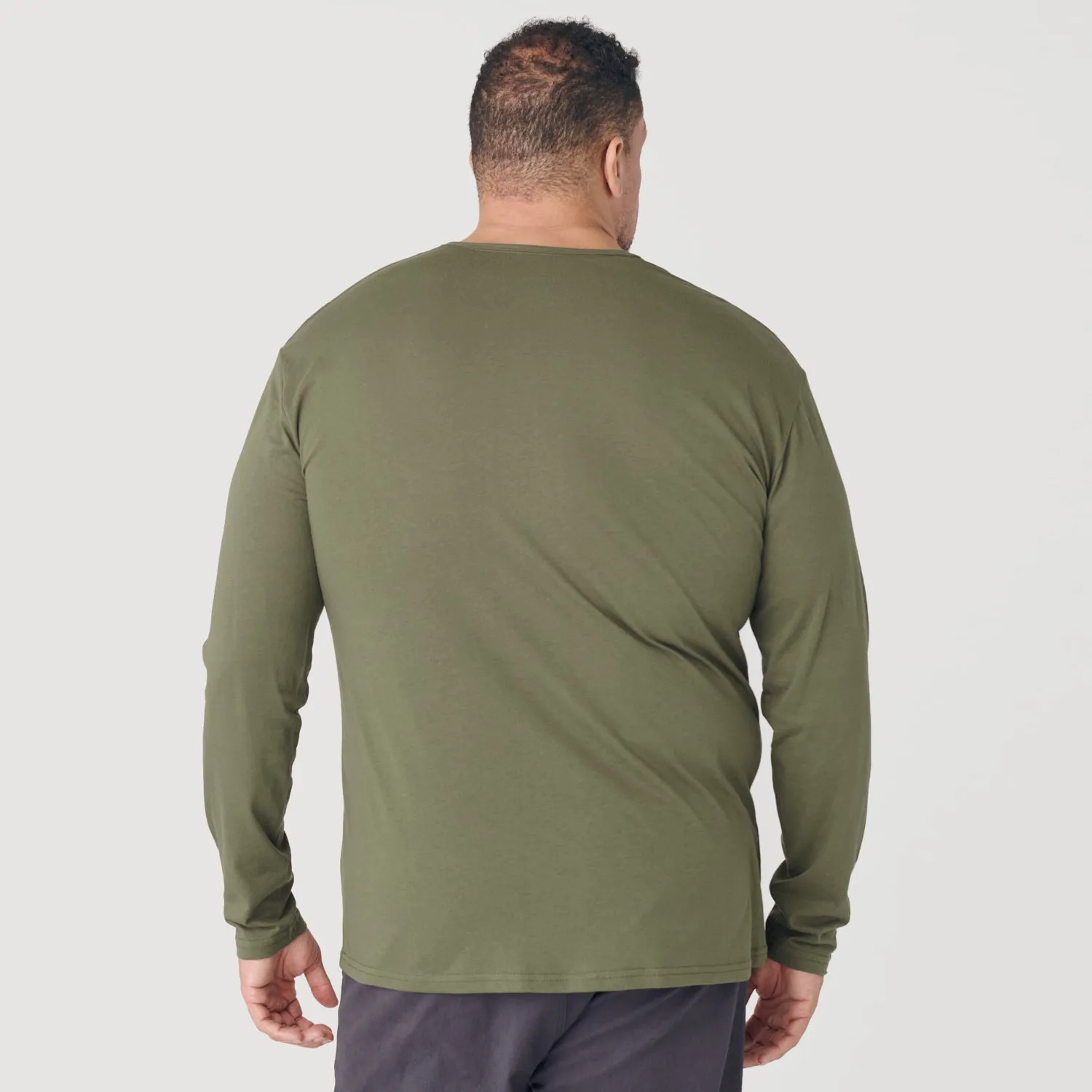 Military Green Long Sleeve Henley