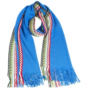 Missoni Blue Wool Men Scarf