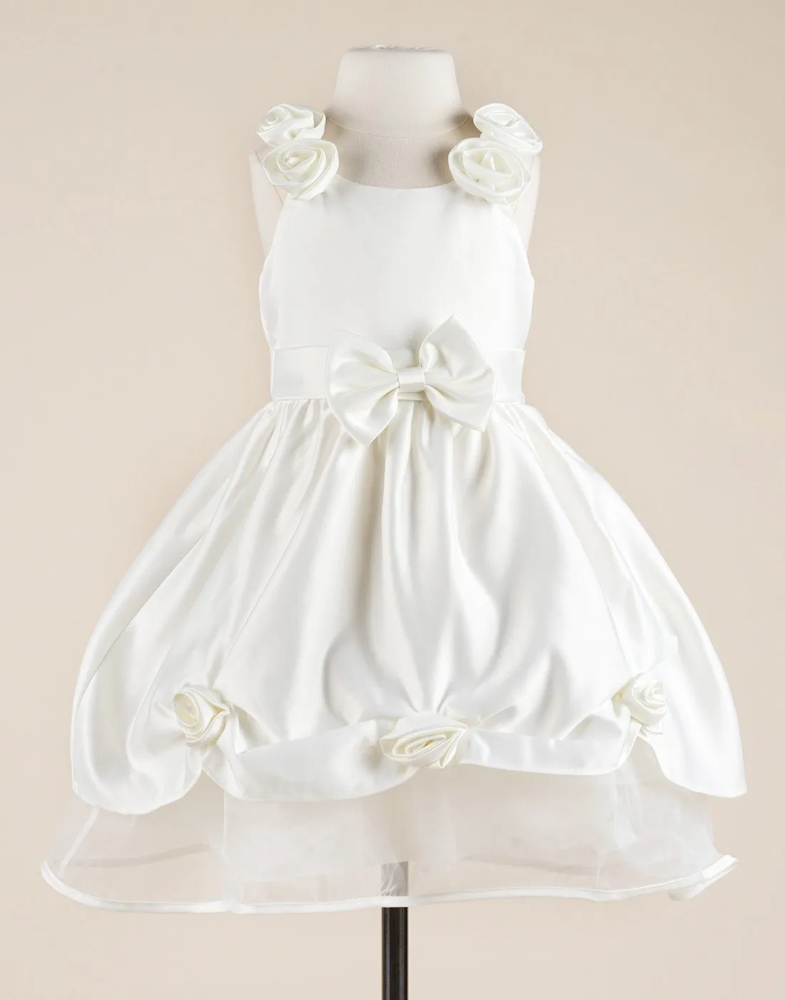 Mystic White Floriated Taffeta Dress