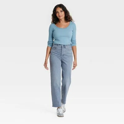 New - Women's High-Rise Straight Jeans - Universal Thread