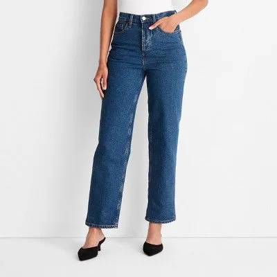 New - Women's High-Rise Straight Jeans - Universal Thread