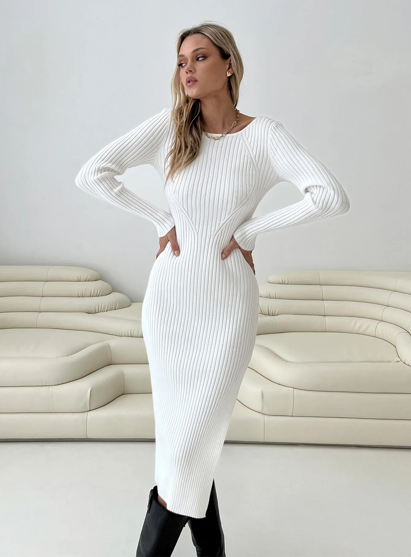 Nicky Midi Dress White