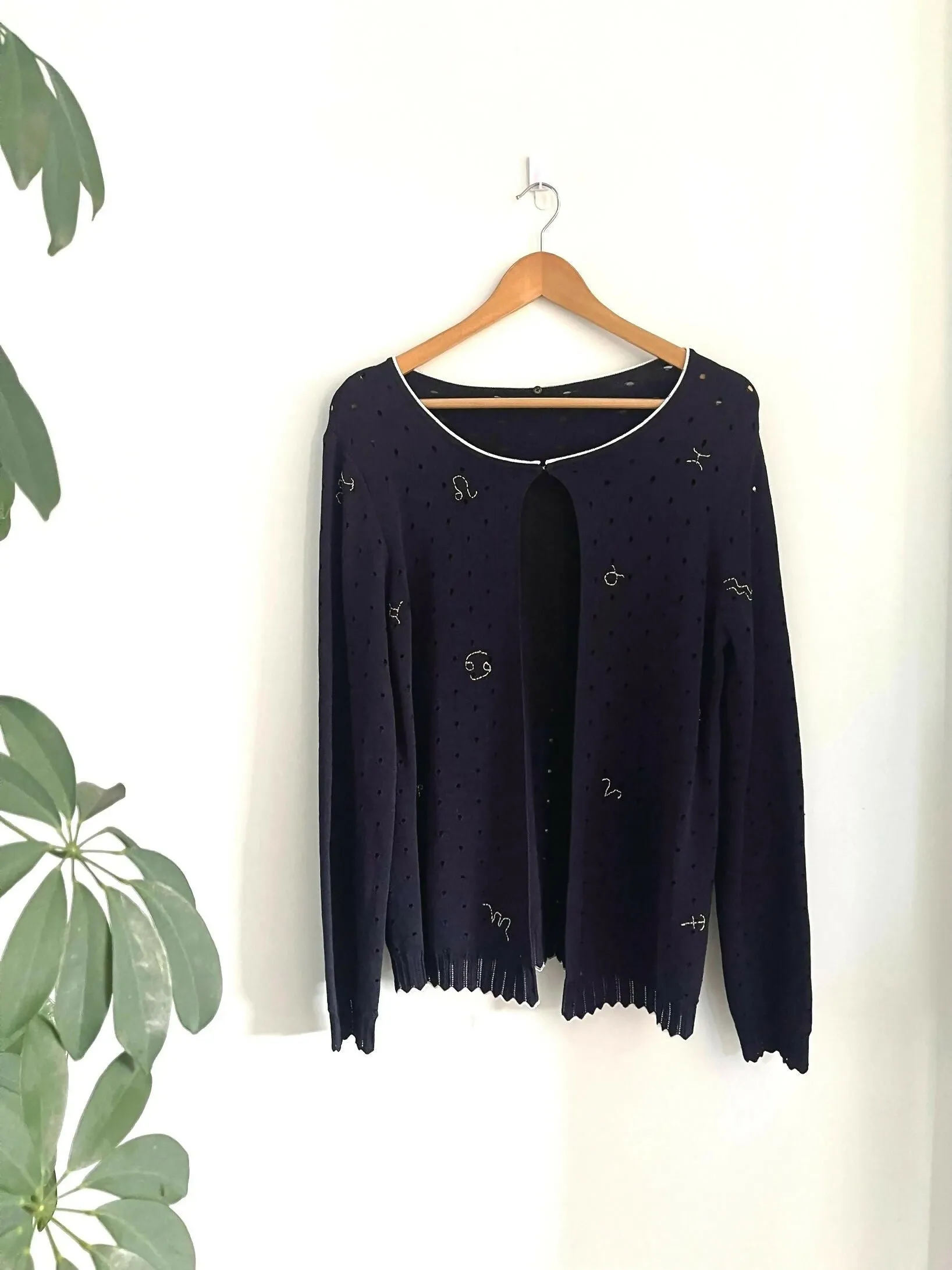 Nicole Navy Zodiac Sign Cardigan