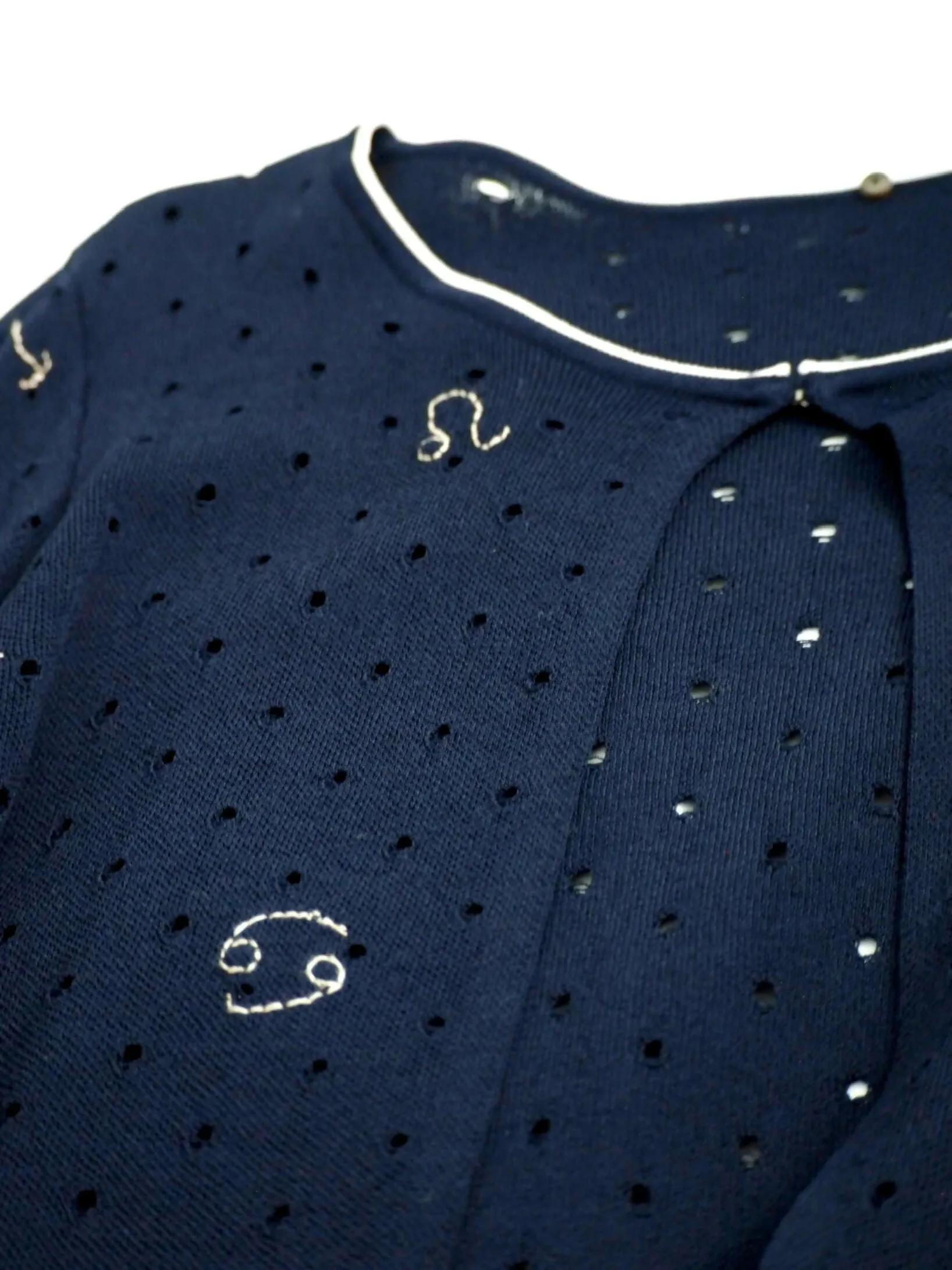 Nicole Navy Zodiac Sign Cardigan