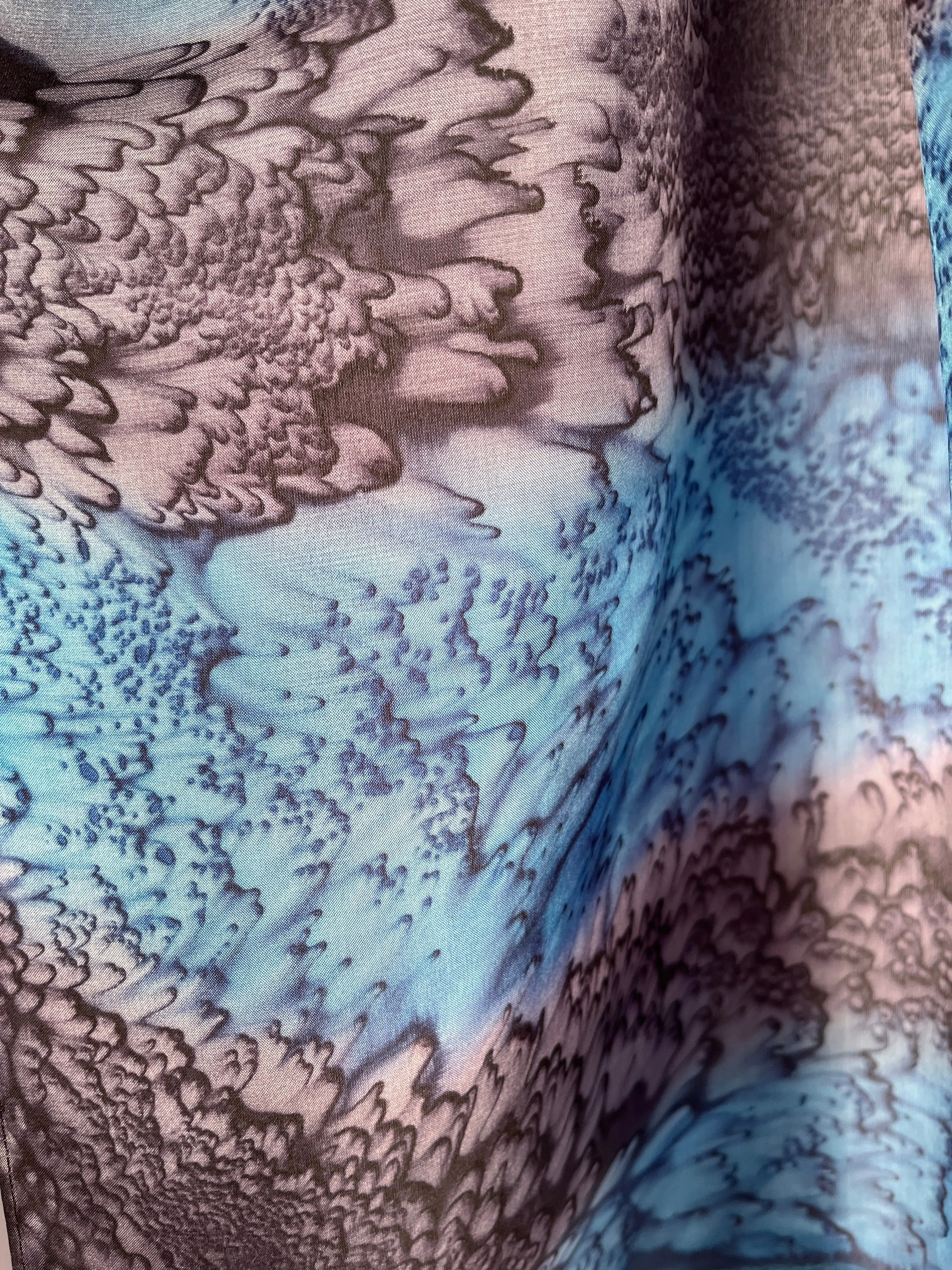 “Night Sky Mermaid" - Hand-dyed Silk Scarf - $125