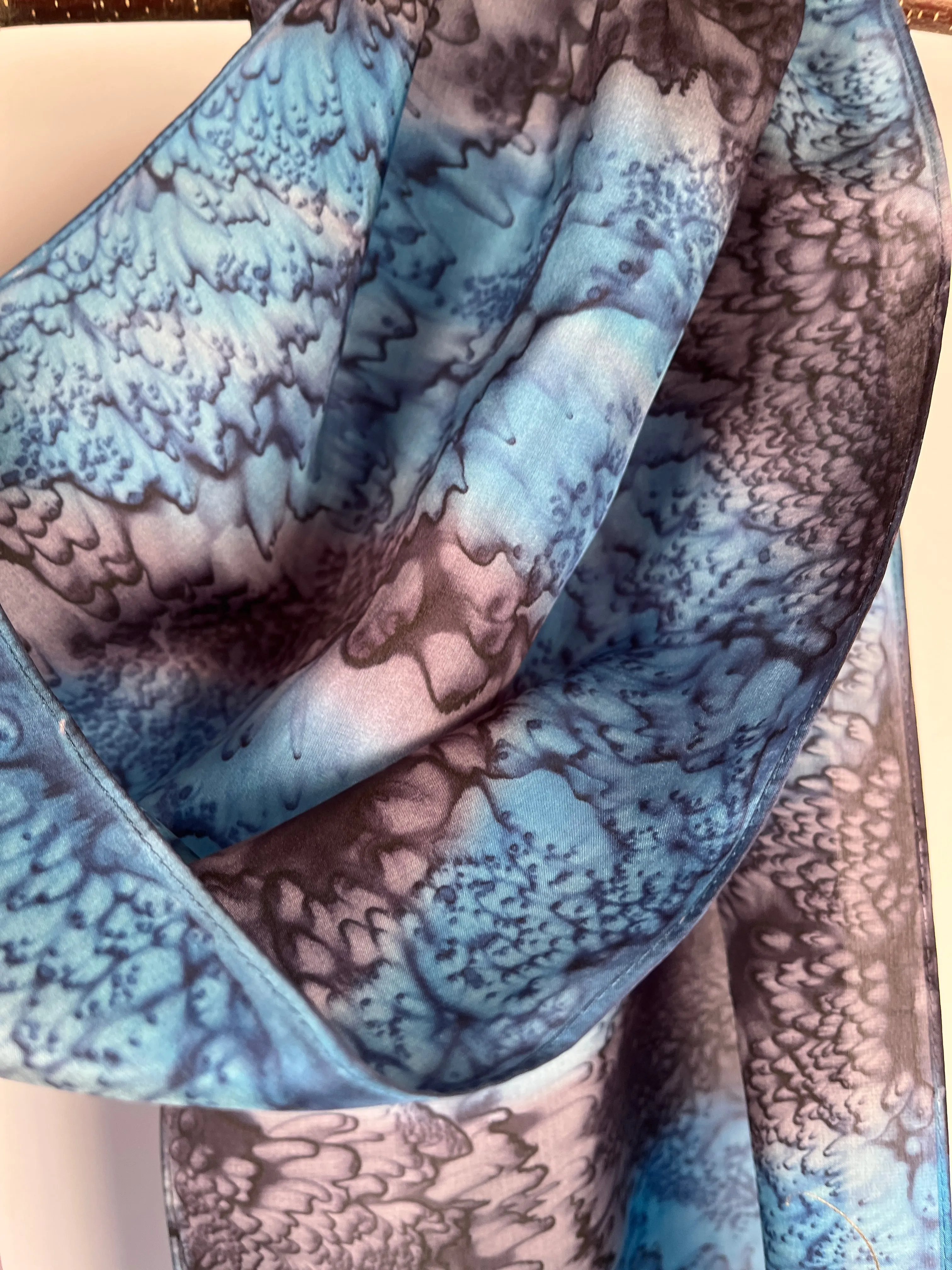 “Night Sky Mermaid" - Hand-dyed Silk Scarf - $125