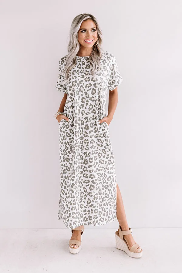 One Wish Away Leopard Midi in Grey